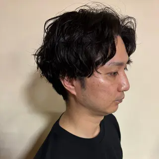 ショート パーマ メンズ 浅岡 昭汰のヘアスタイル