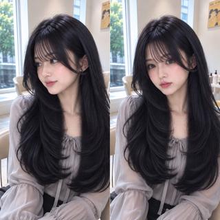 ロング カラー moeka レイヤー カット/韓国ヘアのヘアスタイル