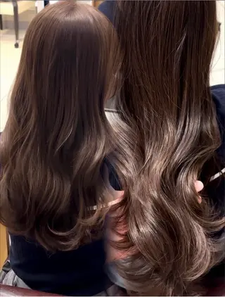 セミロング 新宿/韓国レイヤー/ 顔まわり透明感カラーのヘアスタイル