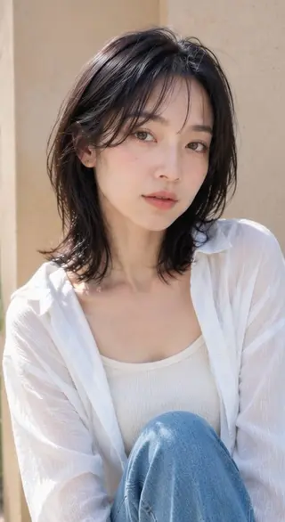 ミディアム カラー Garden 浅草蔵前のヘアスタイル