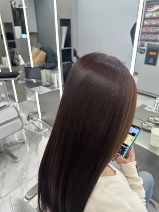 ロング 髪質改善、艶髪カラー 縮毛矯正特化のヘアスタイル