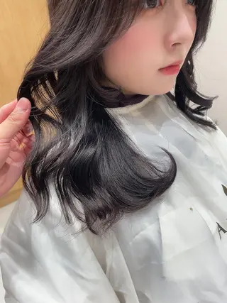 セミロング カラー ヘアアレンジ レイヤーカット/透明 感カラー🐬永井瑠栞のヘアスタイル