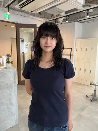 ミディアム ボブ/パーマ 村中　仁人のヘアスタイル
