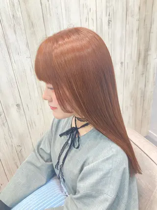 ロング 暖色カラー💞 菊地しおんのヘアスタイル