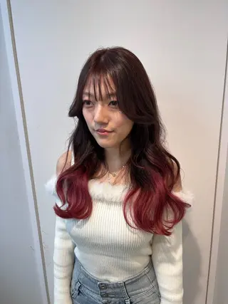 ロング カラー 穐田 航のヘアスタイル