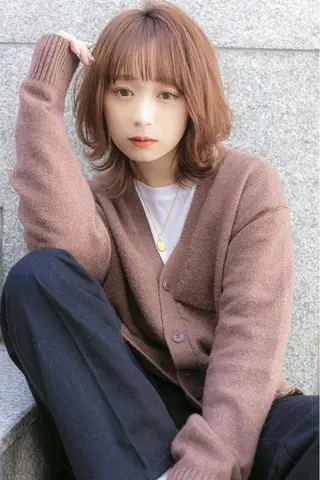 ミディアム カラー ヘアアレンジ 小顔カット/艶 カラー特化♡MIHOのヘアスタイル