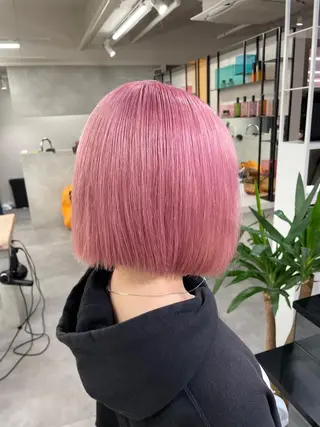 ミディアム カラー ボブ/レイヤーカット 縮毛矯正/コウキ新宿のヘアスタイル
