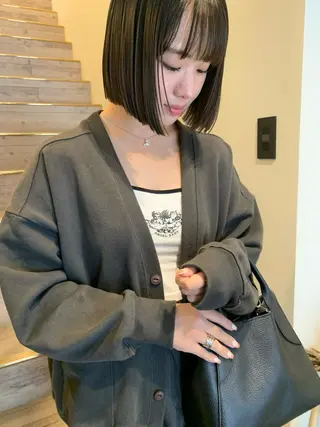 ミディアム 落合希 Olivebeigeのヘアスタイル