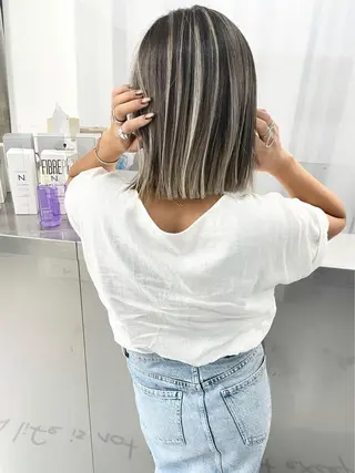ミディアム 森長 留以のヘアスタイル
