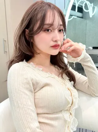 ロング 大宮🤍縮毛矯正 レイヤー🪽なるのヘアスタイル