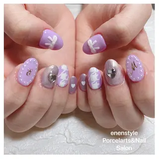 ミディアム ネイル 🐾enen style 🐾のネイルデザイン