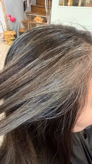 セミロング カラー 鶴見 和美のヘアスタイル