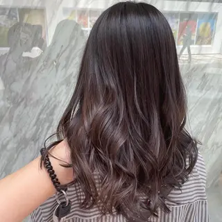 セミロング カラー パーマモデル募集🌈 森脇帆南のヘアスタイル