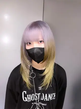 セミロング カラー レイヤー/ブリーチ/ エクステ💫ひかるのヘアスタイル