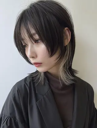 ミディアム 縮毛矯正×レイヤー Hiroto/表参道のヘアスタイル