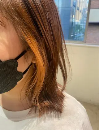 ミディアム カラー 似合わせレイヤー 阿波座/ふじむらのヘアスタイル
