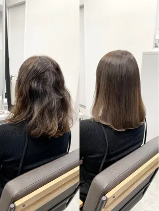 ミディアム カラー パーマ 生艶髪＆レイヤー🔔 渋谷お薦めNo.1✨のヘアスタイル