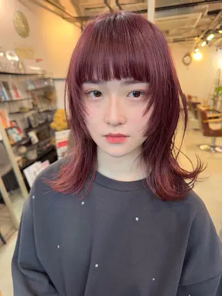 ミディアム カラー 大塚 愛実のヘアスタイル