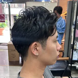 メンズ 透明感カラー 髪質 改善 Wカラー原心愛のヘアスタイル