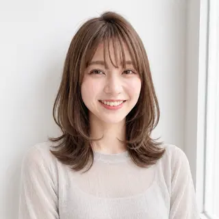 ミディアム カラー 銀座/モテ🤍垢抜け レイヤー/ナナコのヘアスタイル