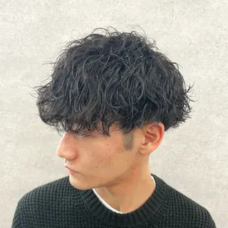 ショート カラー パーマ ヘアアレンジ メンズ 仕上がり満足度No. 1🔥BLUCK🔥のヘアスタイル