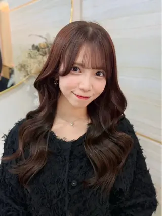 ロング カラー あみ/暗髪オリ ーブ特化🍃髪質改善のヘアスタイル