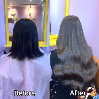 ロング シール＋ちび編み込み エクステ/梅田のヘアスタイル