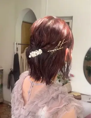 ミディアム mickey Yuinaのヘアスタイル