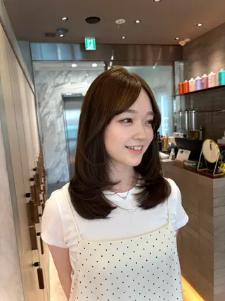セミロング カラー 柔らかいhair🐕 Yu🫧銀座🩶のヘアスタイル