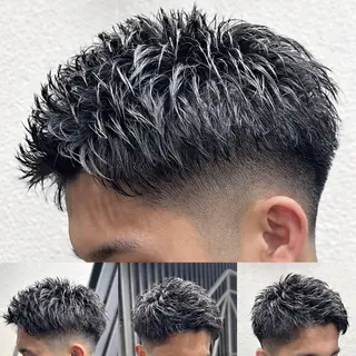 ショート パーマ メンズ トミモト アユムのヘアスタイル