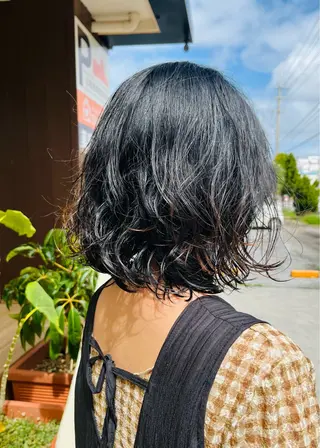 ミディアム パーマ カットモデル募集✂︎ 森田ひかり🌼のヘアスタイル