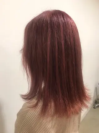 ミディアム カラー 暖色カラー🍊 ボブ🌿顔周りcutのヘアスタイル