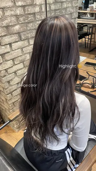 ロング カラー おくにし はなのヘアスタイル