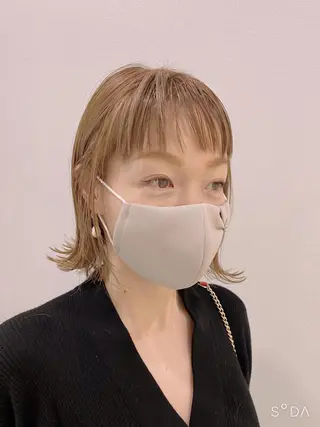 ミディアム カラー 江崎 わか子のヘアスタイル