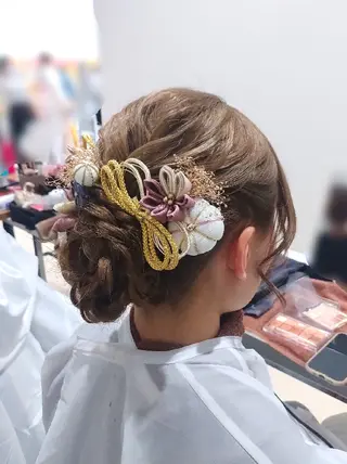 セミロング ヘアアレンジ ヘアアレンジ/柔らか 艶カラー/AKARIのヘアスタイル