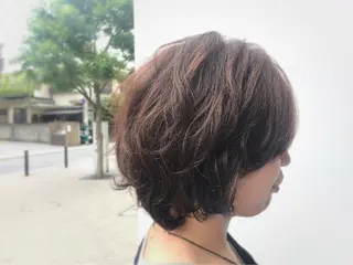 ショート カラー パーマ ツイスパ・波巻き 🩵片平和香奈のヘアスタイル