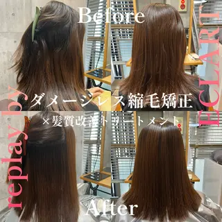 セミロング 縮毛矯正/髪質改善/ 田中吉将のヘアスタイル