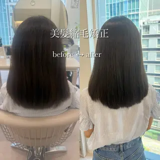 セミロング 縮毛矯正/ベージュ カラー🧸綾里のヘアスタイル