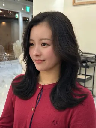 ミディアム カラー ヘアアレンジ 髪質改善特化 🫧松野力也のヘアスタイル
