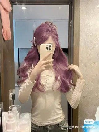 ロング カラー カットパーマモデル 募集🎀SHIONEのヘアスタイル
