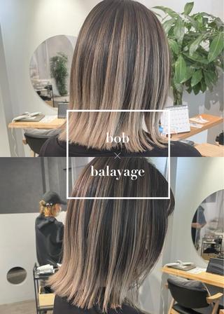 ミディアム 岸川 恭子のヘアスタイル