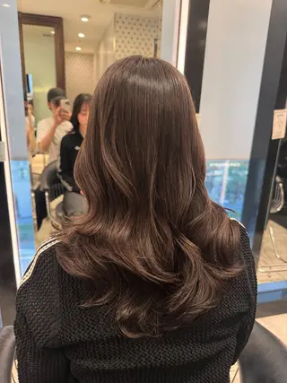 ロング コテ巻きパーマ 藤野佑成のヘアスタイル
