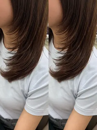セミロング ✨顔周りで垢抜け🦋 韓国レイヤー✨北千住のヘアスタイル