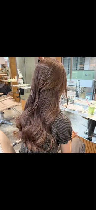 セミロング カラー 色落ちまで可愛い ヘーゼルベージュ🤎のヘアスタイル