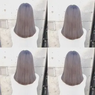 ミディアム カラー 韓国レイヤーカット/ 儚げカラーチナツのヘアスタイル