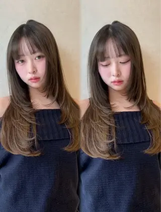 ミディアム カラー ヘアアレンジ 透明感×艶髪 🫒maki🎀のヘアスタイル