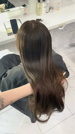 カラー 🖤韓国暗髪 |透明感カラー ゆりのヘアスタイル