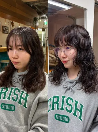 セミロング パーマ kaito パーマ募集！🔵のヘアスタイル