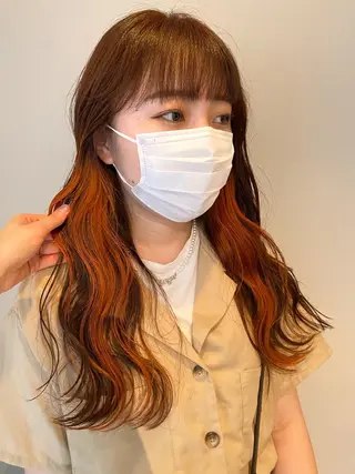 ロング カラー パーマ ヘアアレンジ インナーカラー/ KANAのヘアスタイル