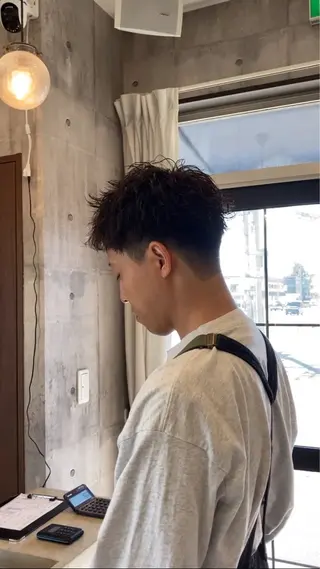 ショート パーマ メンズ ハマノ ミユのヘアスタイル